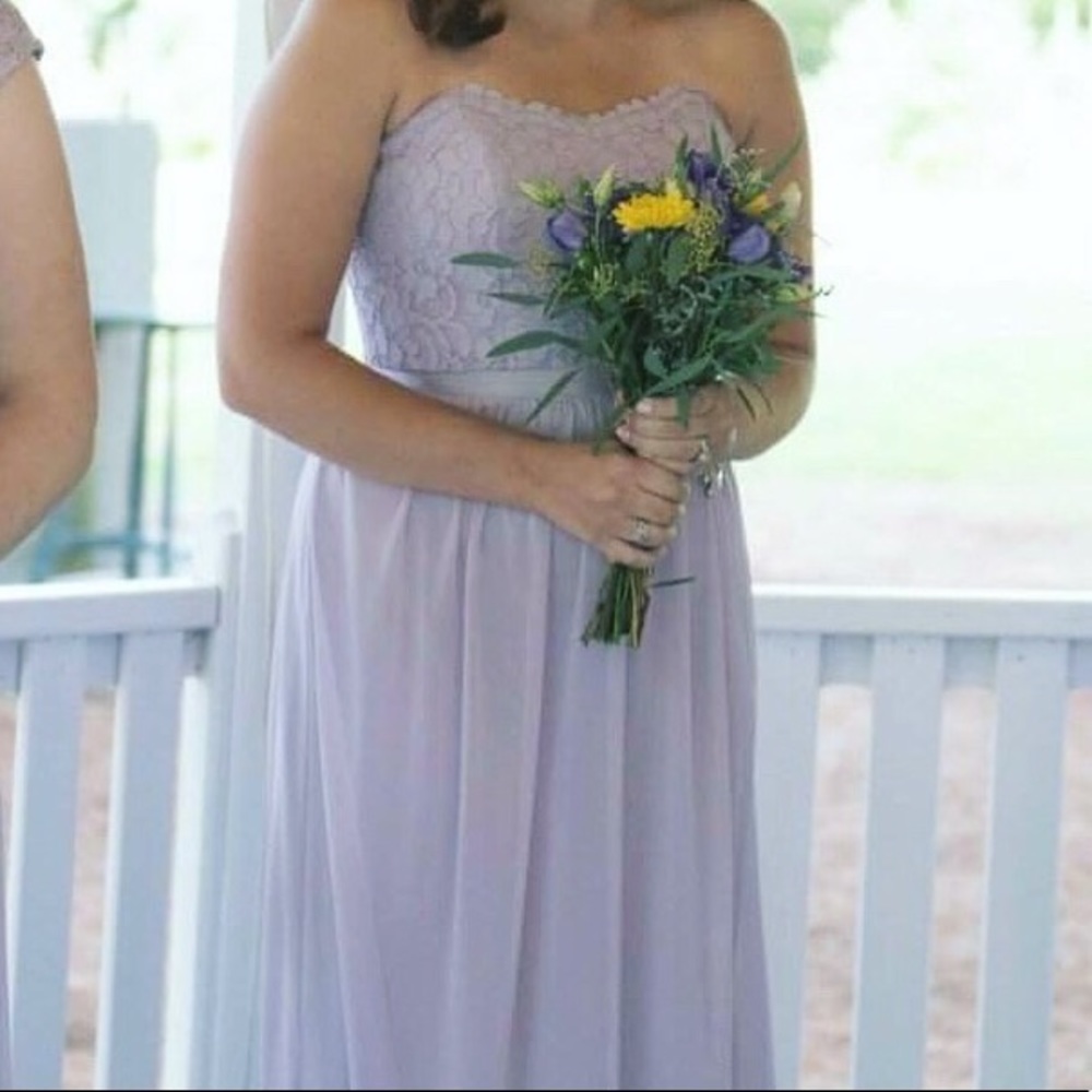 David’s Bridal lilac bridesmaids dress